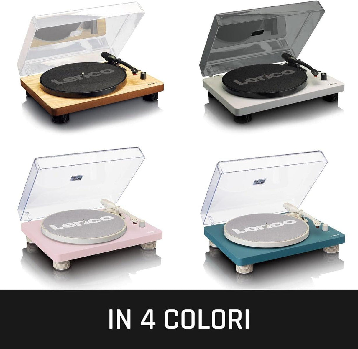 Lenco LS-50 Giradischi con Diffusori stereo incorporati , Uscita USB per PC riproduzione e registrazione - TechSoundSystem.com