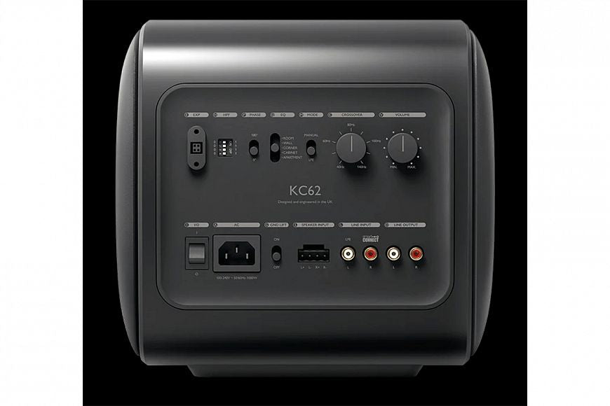 KEF KC62 NERO Subwoofer ultra potente 1000W RMS compatto 2x6.5" DualCore e P-Flex Surround - TechSoundSystem.com