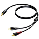 PROCAB CLA 711-1-5 Cavo audio 1,5mt JACK 3,5mm stereo/ 2x RCA - TechSoundSystem.com
