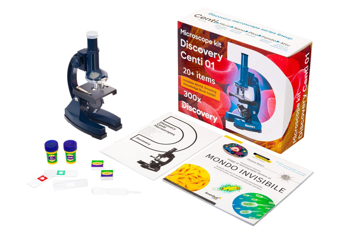 Microscopio Levenhuk Discovery Centi 01 con libro - TechSoundSystem.com