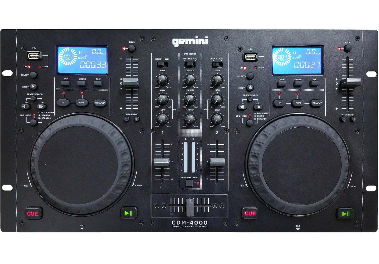 GEMINI CDM4000 CONTROLLER LETTORE MULTIMEDIALE CD USB MP3 PER DJ - TechSoundSystem.com