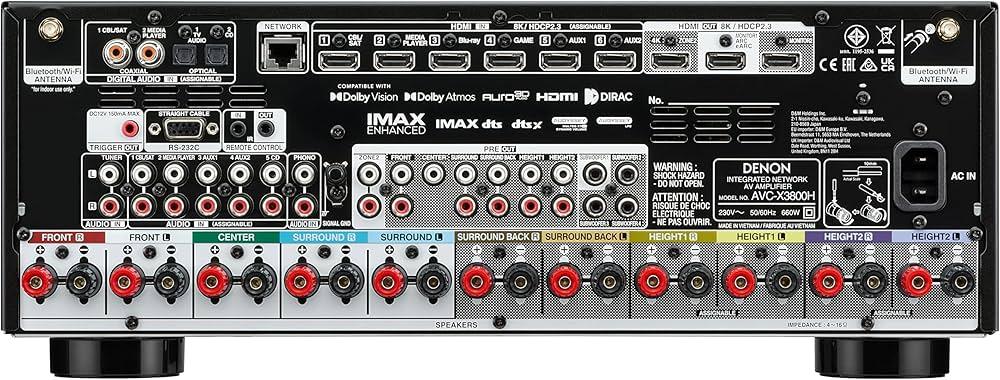 Denon AVC-X3800H Sintoamplificatore AV 8K Da 9.4 Canali, Dolby Atmos, HDMI 2.1 - TechSoundSystem.com