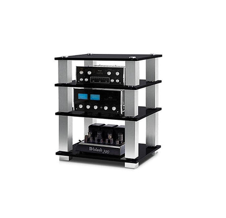 Norstone SQUARE mobile Hifi con Struttura il metallo e ripiani in vetro temperato 19mm - TechSoundSystem.com