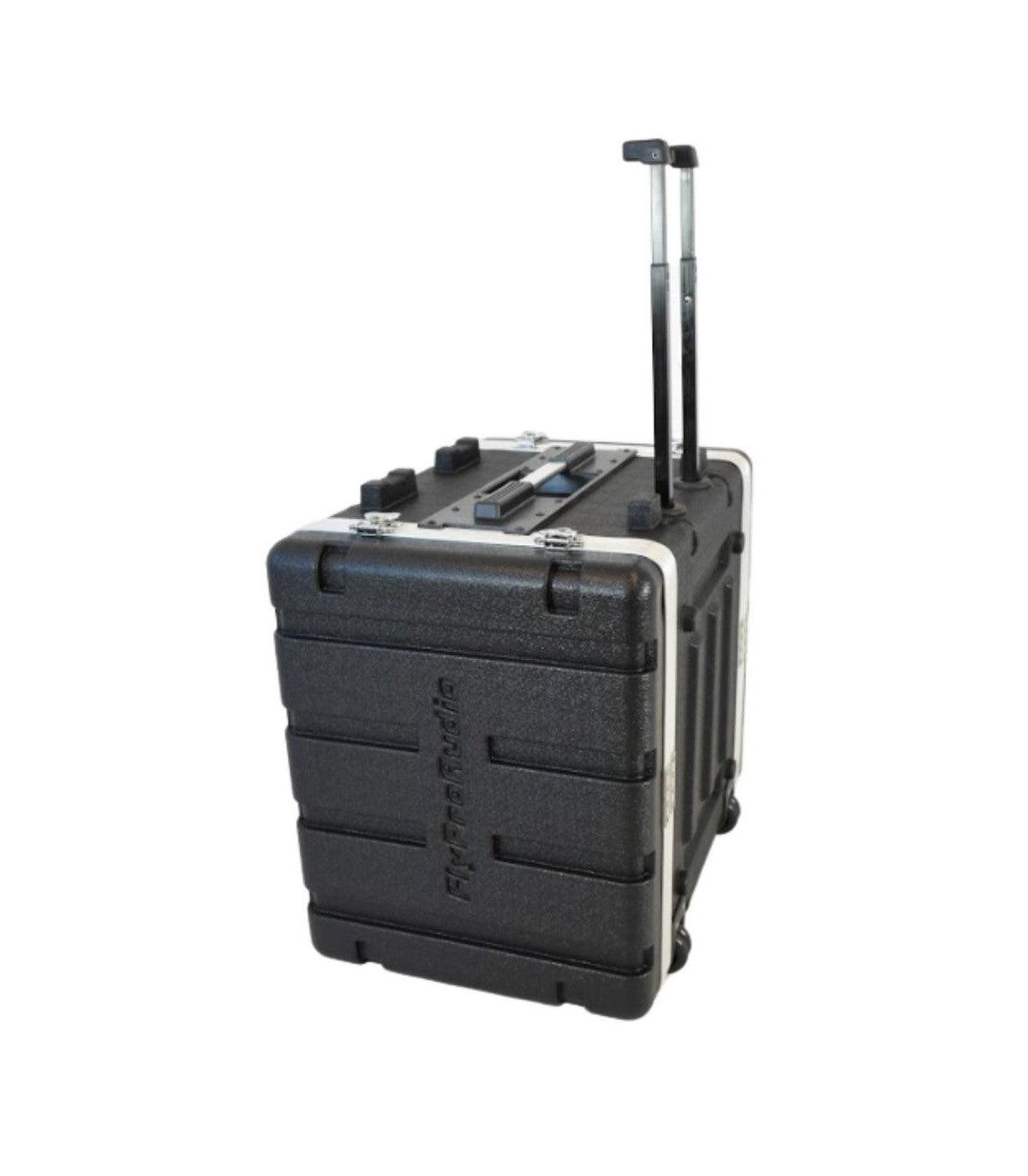 FLYPRO AUDIO FLIGHT CASE 8UM UNITA A TROLLEY IN PLASTICA COLORE NERO LEGGERO E RESISTENTE - TechSoundSystem.com