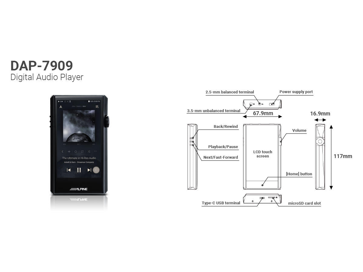 Alpine DAP-7909 Lettore audio digitale HI-RES