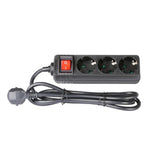 ADAM HALL 8747 S3 CIABATTA MULTIPRESA 3 PRESE 16A SCHUKO USCITE 2P+T INTERRUTTORE LUMINOSO CAVO CORRENTE 1.4MT 3X1.5MM2 - TechSoundSystem.com