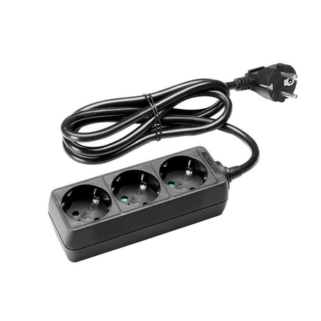 ADAM HALL 8747 X3 CIABATTA MULTIPRESA 3 PRESE 16A SCHUKO USCITE 2P+T CAVO CORRENTE 1.4MT 3X1.5MM2 - TechSoundSystem.com