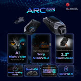 Thinkware ARC 800 Dashcam 2 canali anteriore e posteriore schermo TOUCH, 4K UHD 30 fps - Full HD Posteriore