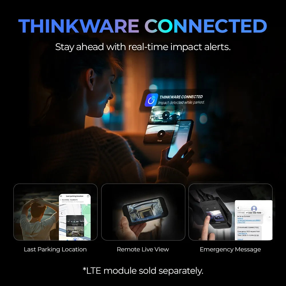 Thinkware ARC 800 Dashcam 2 canali anteriore e posteriore schermo TOUCH, 4K UHD 30 fps - Full HD Posteriore