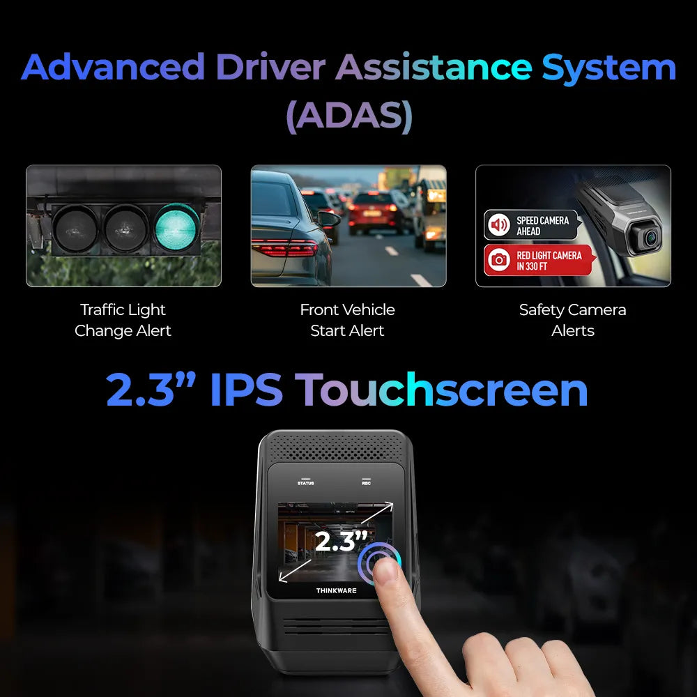 Thinkware ARC 800 Dashcam 2 canali anteriore e posteriore schermo TOUCH, 4K UHD 30 fps - Full HD Posteriore