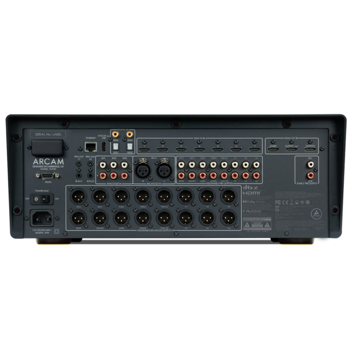 Arcam AVP45 Preamplificatore/Processore AV a 9.1.6. Dolby Atmos, Dolby True HD, Atmos Height Virtualisation, DTS:X