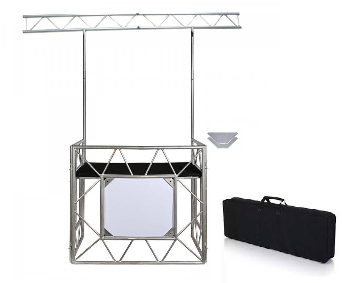 ATOMIC4DJ EVENT TABLE TAVOLO DESK DJ ED EVENTI CON TRALICCIO LUCI CUSTODIA E MENSOLE IN BUNDLE - TechSoundSystem.com