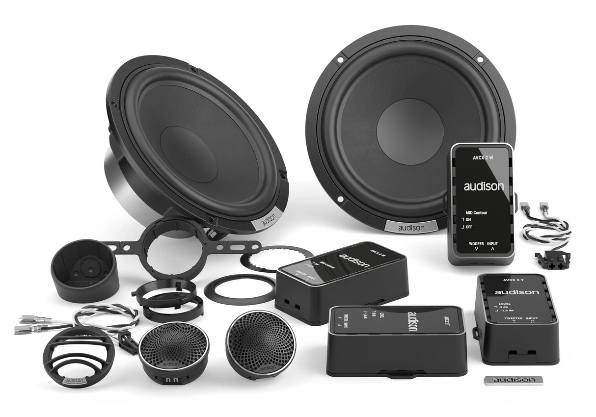 Audison AVK 6 S II kit altoparlanti passivo a due vie woofer + tweeter + crossover 165mm 4 Ohm 250W