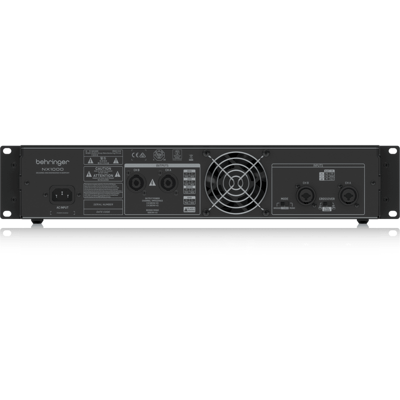 BEHRINGER NX1000 FINALE DI POTENZA 1000 WATT 2 CANALI CON COMPENSAZIONE AUTOMATICA DELL' IMPEDENZA - TechSoundSystem.com