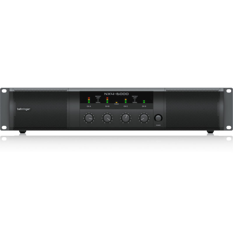 BEHRINGER NX4-6000 FINALE DI POTENZA 4 x 1600 WATT 4 CANALI CON COMPENSAZIONE AUTOMATICA DELL' IMPEDENZA - TechSoundSystem.com