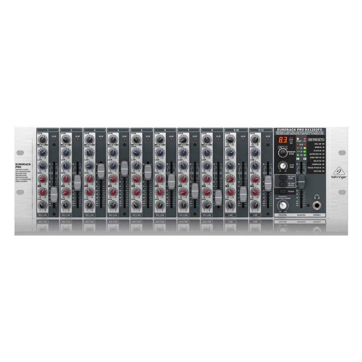 BEHRINGER RX1202FX V2 EURORACK PRO MIXER 12 CANALI 3U RACK EFFETTI 24 BIT - TechSoundSystem.com