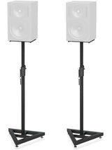 BEHRINGER SM5002 COPPIA SUPPORTI CASSE MONITOR DA STUDIO STAND REGOLABILI BASE TRIANGOLARE PIEDINI ANTIVIBRAZIONI - TechSoundSystem.com
