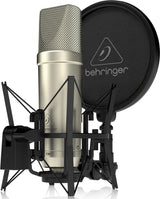 BEHRINGER TM1 MICROFONO A CONDENSATORE A DIAFRAMMA LARGO CON ANTIPOP E SUPPORTO ELASTICO - TechSoundSystem.com