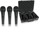 BEHRINGER XM1800S KIT 3 MICROFONI DINAMICI CARDIODI + 3 CLAMPS + CUSTODIA SET PER CANTO E KARAOKE - TechSoundSystem.com