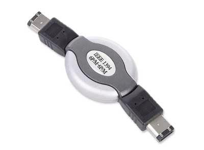 GEMBIRD COMPACT RETRACTABLE FIREWIRE (IEEE1394 STANDARD) CABLE, 6PM TO 6PM GOLD PLATED CONNECTORS, RETAIL BLISTER PACKAGE - TechSoundSystem.com
