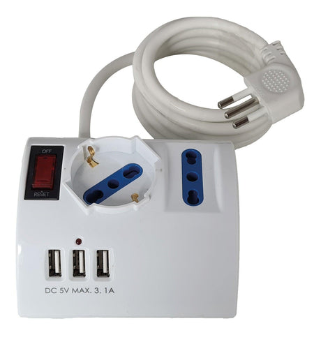 KARMA CC 9578 Multipresa 3 posti + 3 USB - Spina 16A - TechSoundSystem.com
