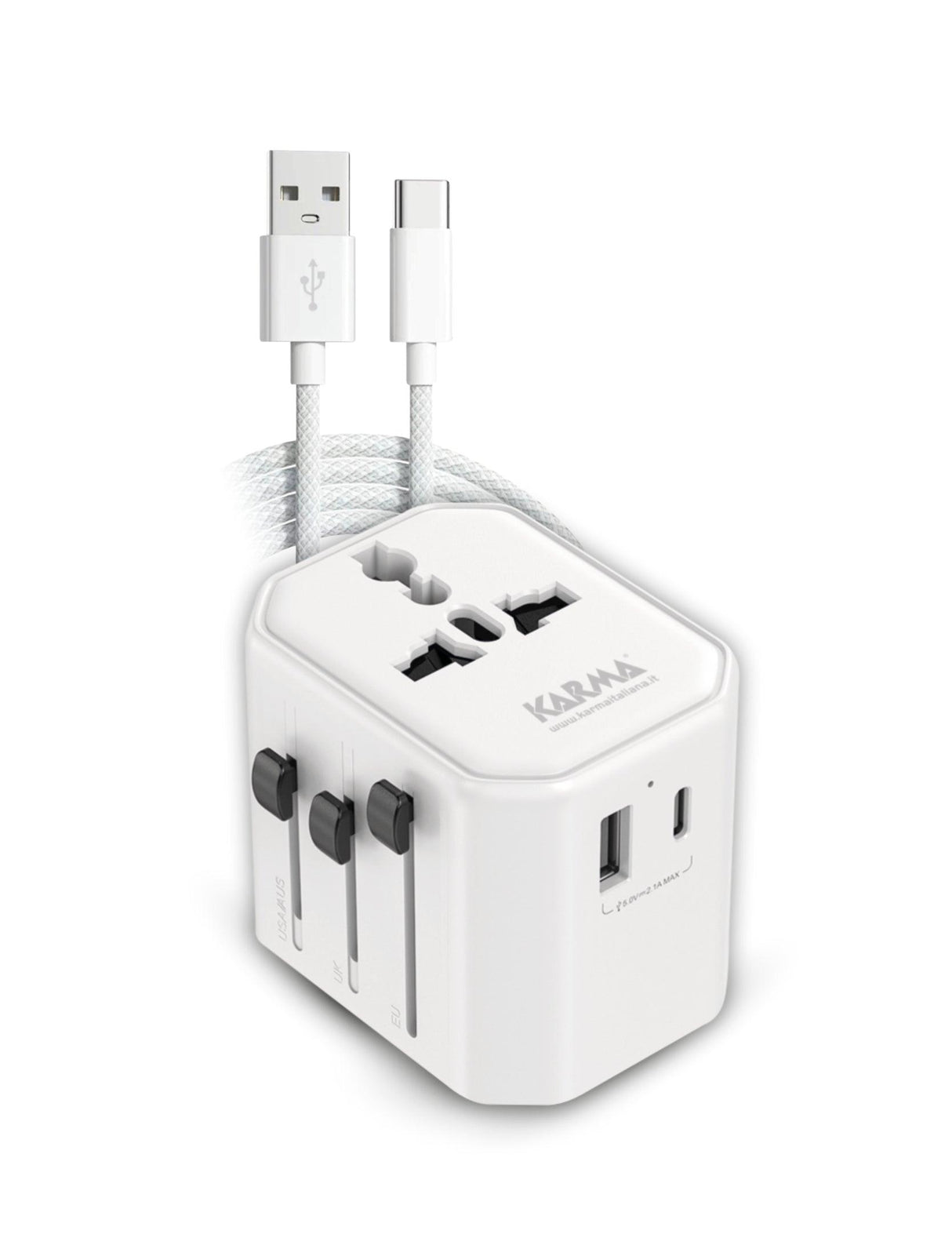 KARMA CC 9600USBC Adattatore da viaggio 2 porte USB e cavo - TechSoundSystem.com