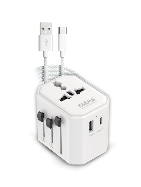 KARMA CC 9600USBC Adattatore da viaggio 2 porte USB e cavo - TechSoundSystem.com