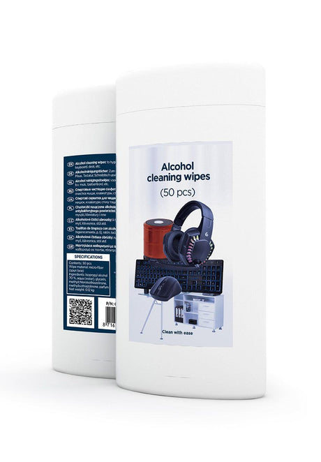 GEMBIRD ALCOHOL CLEANING WIPES (50 PCS), MICRO-FIBER - TechSoundSystem.com