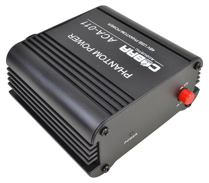 COBRA ACA-011 ALIMENTATORE PHANTOM +48V ESTERNO USB CON INTERRUTTORE ON - OFF CHASSIS IN METALLO - TechSoundSystem.com