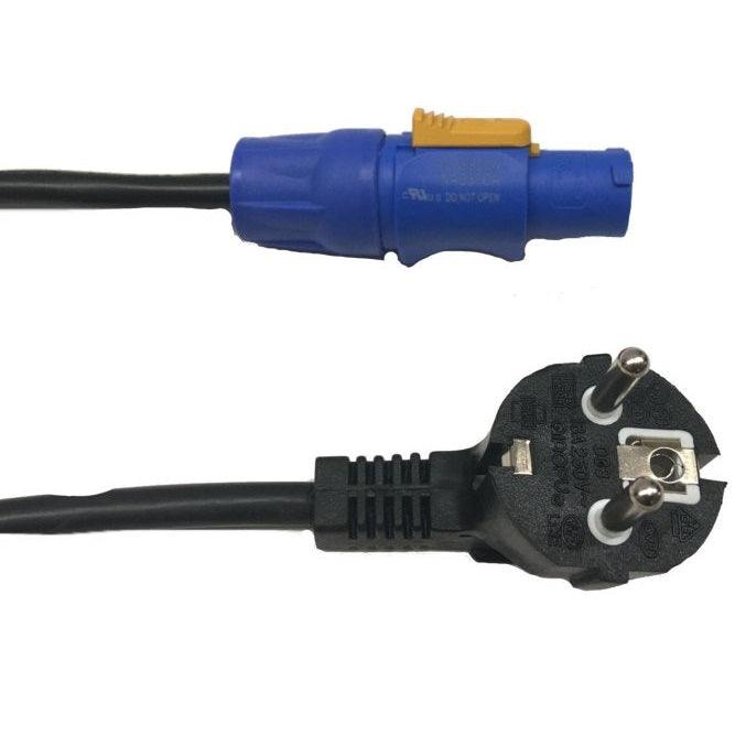 COBRA CNS-000-05 CAVO ALIMENTAZIONE 5MT DA POWERCON NEUTRIK FCA POWER IN BLU A SPINA SCHUKO - TechSoundSystem.com