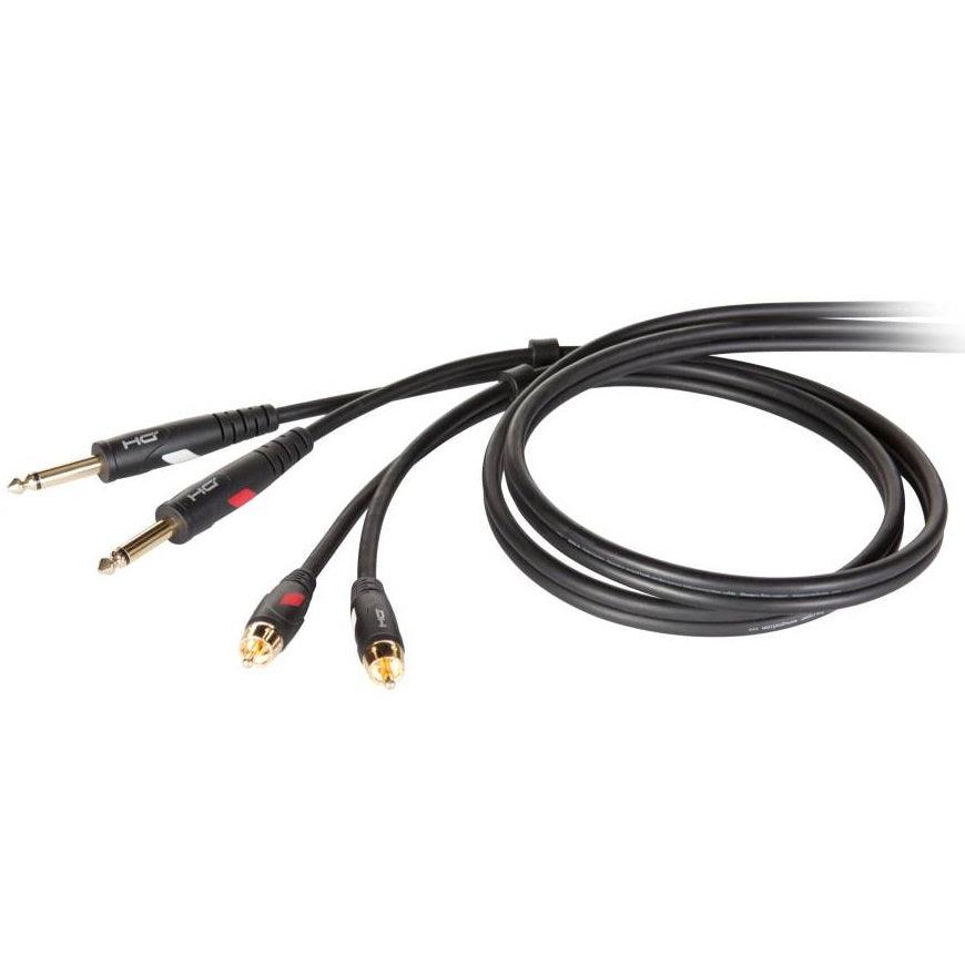 DIE HARD DHG535LU5 CAVO AUDIO STEREO PROFESSIONALE DOPPIO JACK 6.35MM - DOPPIO RCA 5 METRI - TechSoundSystem.com