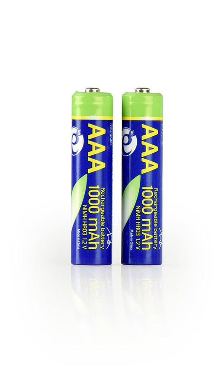 ENERGENIE NI-MH RECHARGEABLE AAA BATTERIES, 1000MAH, 2PCS BLISTER PACK - TechSoundSystem.com