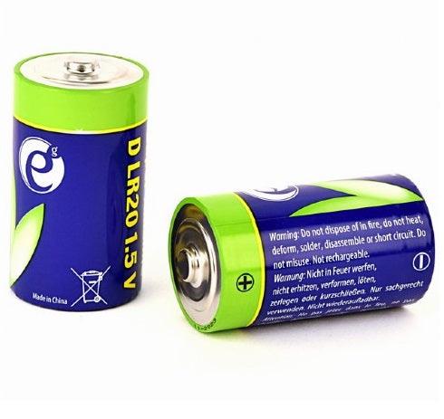 ENERGENIE EG-BA-LR20-01 BATTERIE ALCALINE LR20 (D) CONFEZIONE DA 2 PEZZI - TechSoundSystem.com
