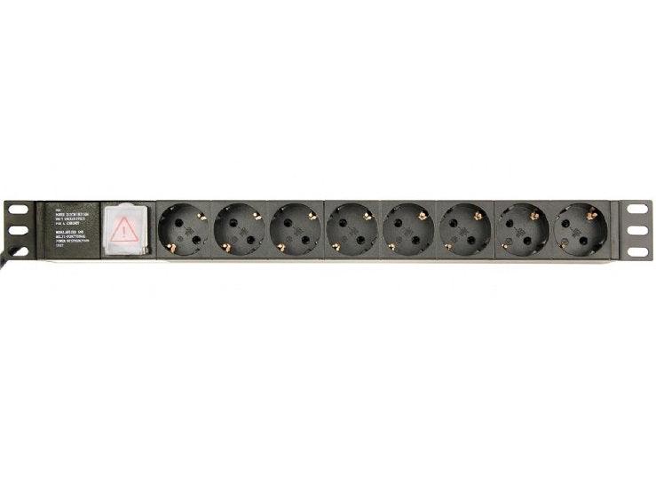 ENERGENIE EG-PDU-014 MULTIPRESA DA 1U RACK 8 PRESE SCHUKO PULSANTE LUMINOSO CON COVER E CAVO 3 MT - TechSoundSystem.com