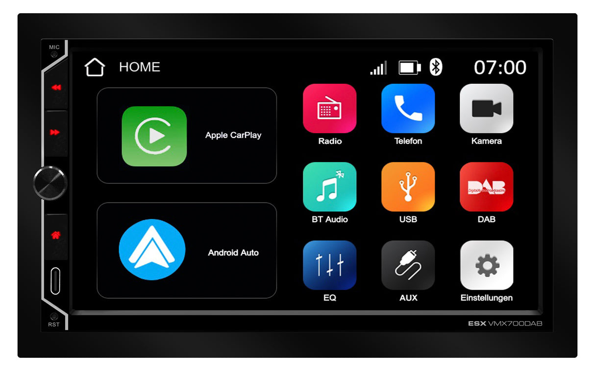 ESX VXM700DAB ricevitore multimediale 2 DIN da 7" con DAB+ Apple CarPlay e Android Auto