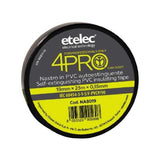 ETELEC NA8019 NASTRO ISOLANTE ADESIVO NERO 4PRO 19MM 25 METRI - TechSoundSystem.com
