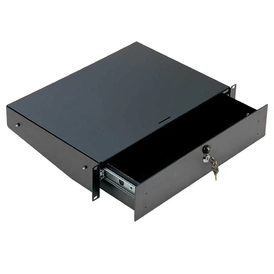 EUROMET 01912 CASSETTO RACK 19" 2 UNITA' IN ACCAIO PROFONDO 29CM CHIUSURA CON SERRATURA - TechSoundSystem.com