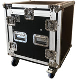 EXTREME YC10UR9M FLIGHT CASE LEGNO 10MM COMBO UNITA RACK 10U MIXER 9U 3 COPERCHI 10 CHIUSURE 4 MANIGLIE 4 RUOTE - TechSoundSystem.com