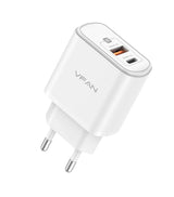 VIPFAN E 13 Caricatore USB + Type C - PD 20W Rapido