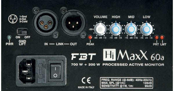 FBT HiMaxX 60A CASSA ATTIVA BIAMPLIFICATA 15" 1350W - TechSoundSystem.com