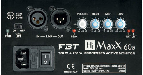 FBT HiMaxX 60A CASSA ATTIVA BIAMPLIFICATA 15" 1350W - TechSoundSystem.com