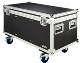FLYHT PRO CABLE CASE 98x40x48 FLIGHT CASE 4 MANIGLIE 2 CHIUSURE 3 SCOMPARTI RUOTE 100MM 2+2 CON FRENO