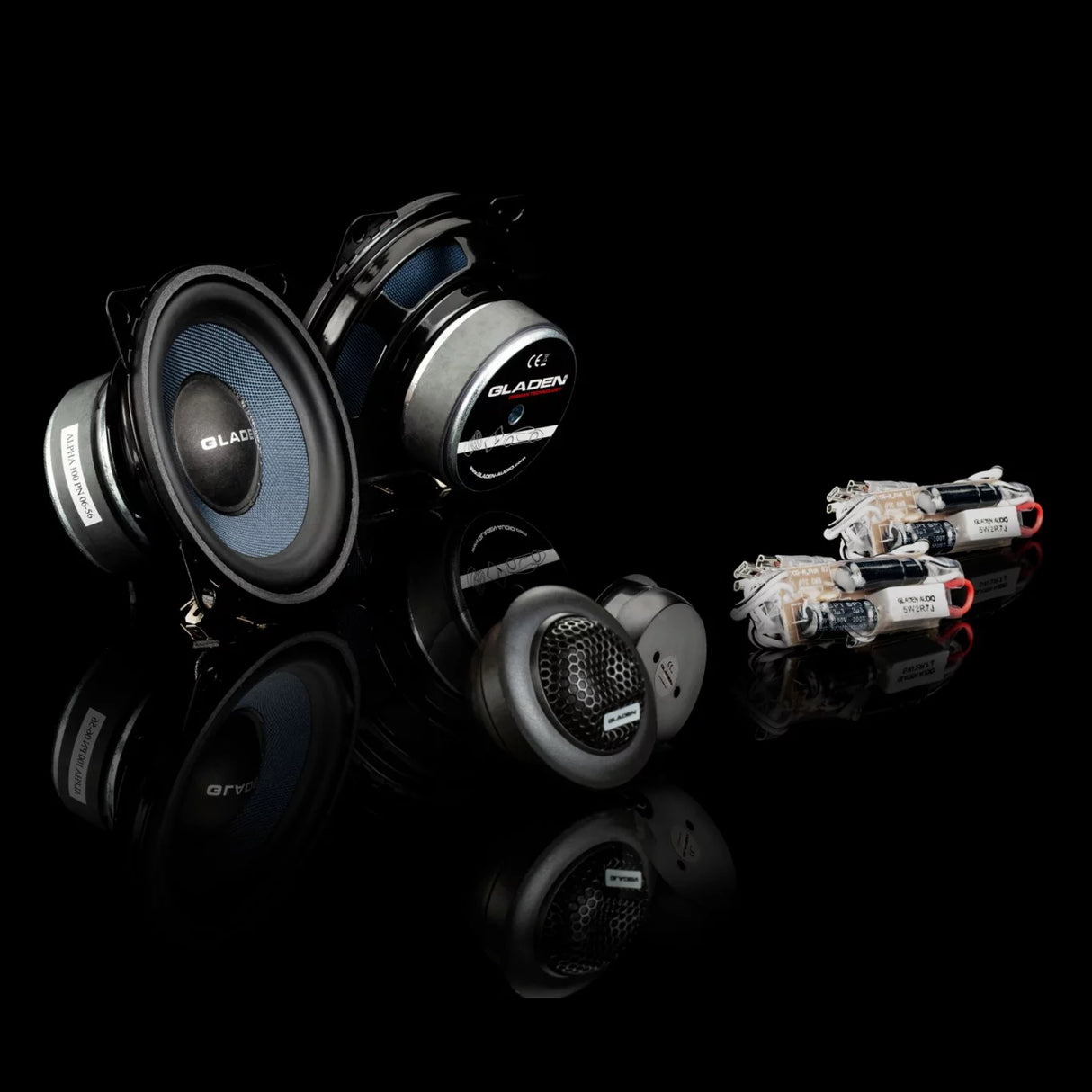 Gladen ALPHA 100-G2 Kit di altoparlanti mid-woofer a 2 vie 100mm 3 Ohm 85W