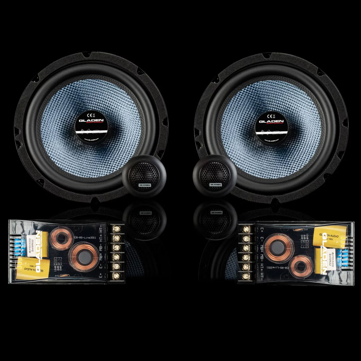 Gladen RS-165 SLIM Kit di altoparlanti a 2 vie 165mm 3 Ohm 120W