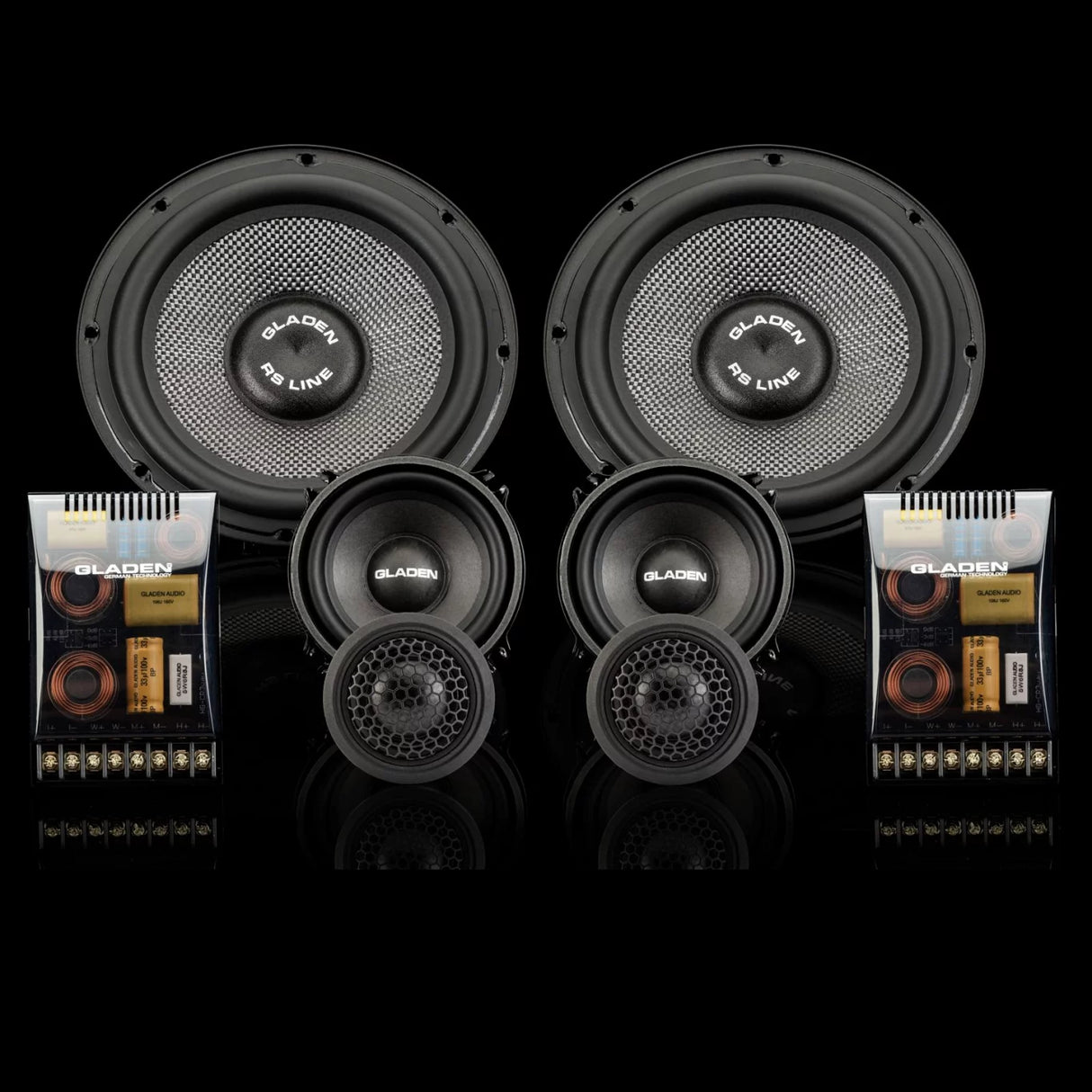 Gladen RS 165.3-G2 Kit di altoparlanti 3 vie passivo 165mm 3 Ohm 170W