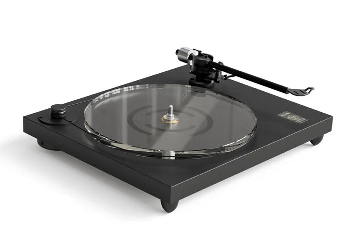 Gold Note T-5 giradischi con trazione a cinghi, piatto in vetro Ultra-Clear e braccio B-5.2