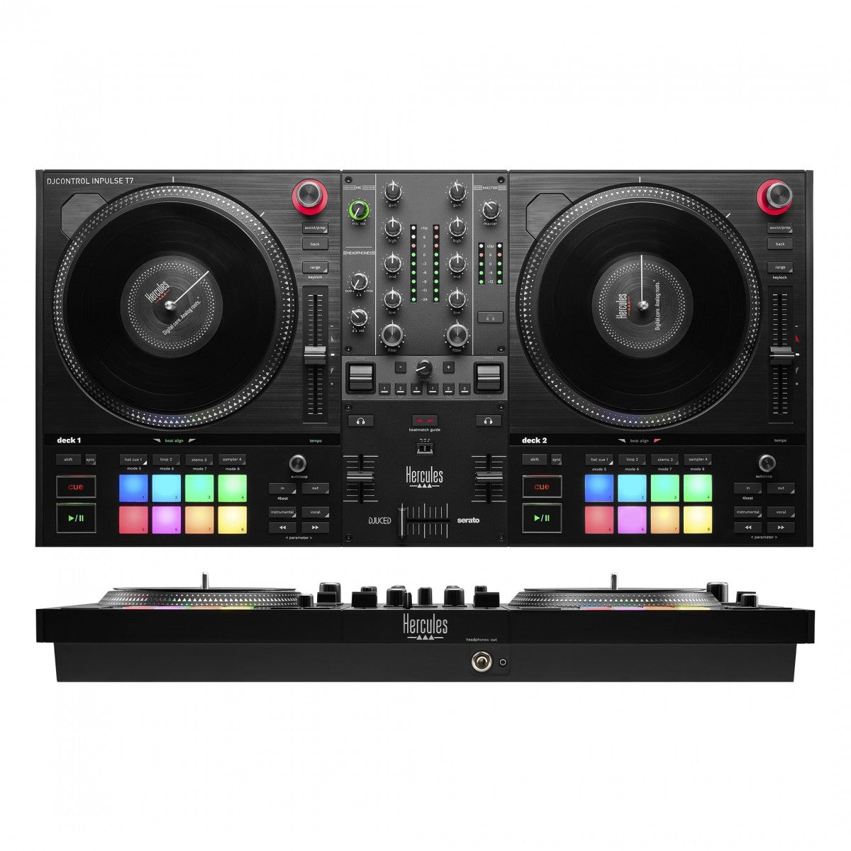 HERCULES DJ CONTROL INPULSE T7 CONTROLLER DIGITALE 2 DECK USB PER DJ