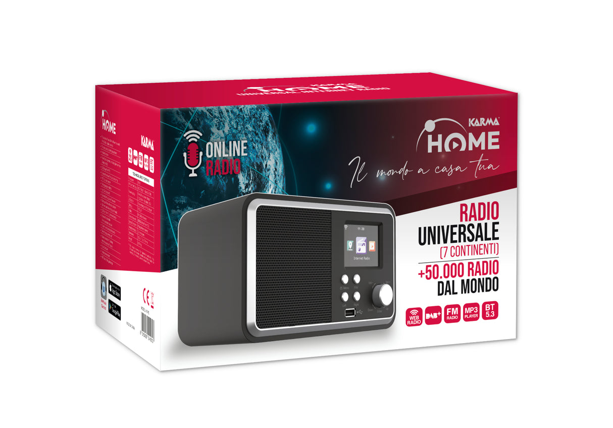 Karma HOME Radio FM/DAB+ e internet radio, Bluetooth , USB