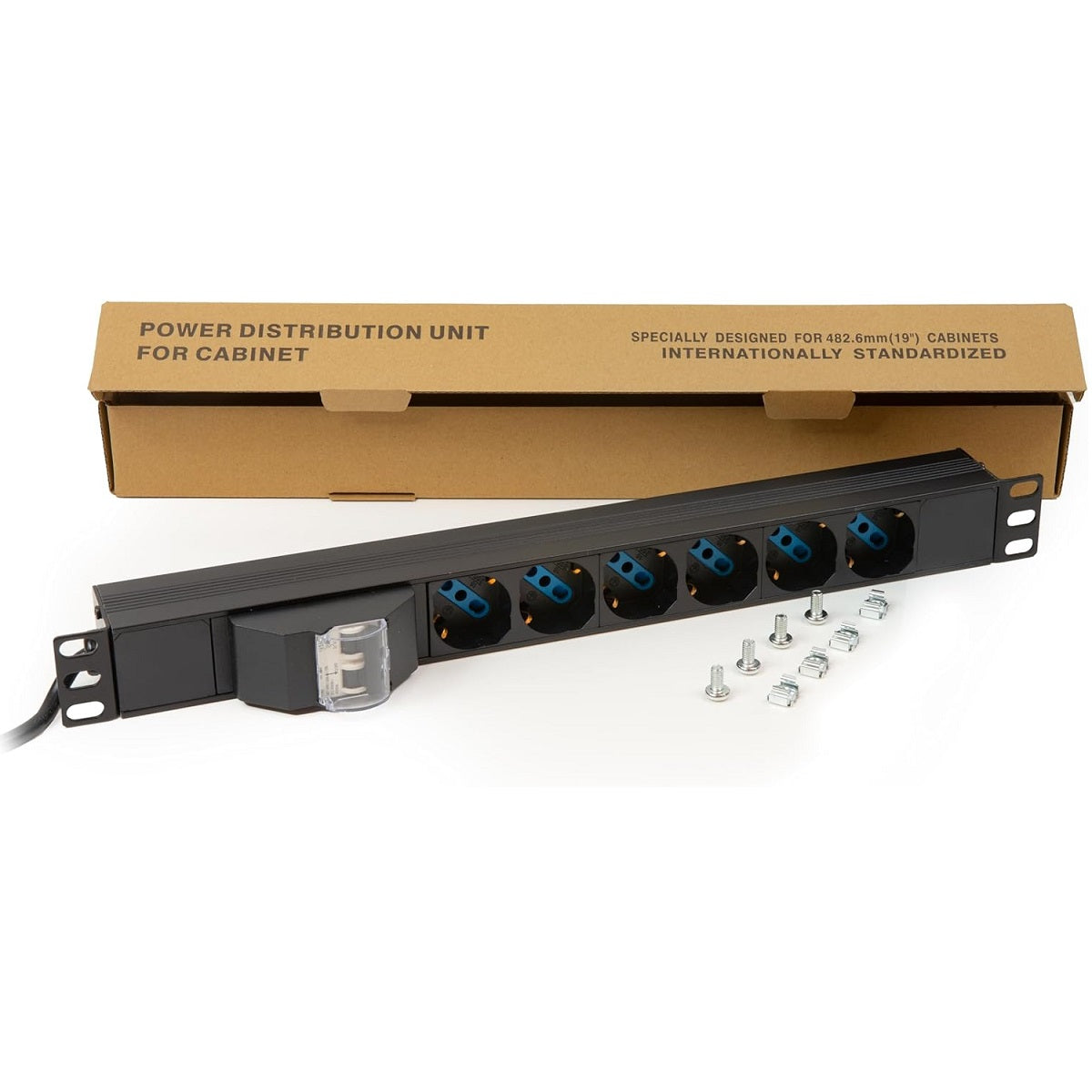 LINK MULTIPRESA ALIMENTAZIONE RACK 19" 6 PRESE UNIVERSALI TRIPOLARI/SCHUKO MAGNETOTERMICA - TechSoundSystem.com