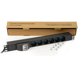 LINK MULTIPRESA ALIMENTAZIONE RACK 19" 6 PRESE UNIVERSALI TRIPOLARI/SCHUKO MAGNETOTERMICA - TechSoundSystem.com